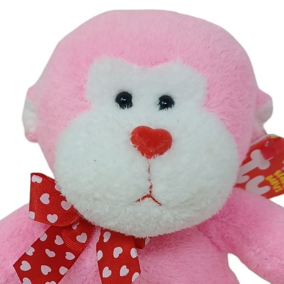 Ty Junglelove Monkey Red White Red‎ Retired Beanie Baby Stuffed Animal Plush 8" - Picture 2 of 7
